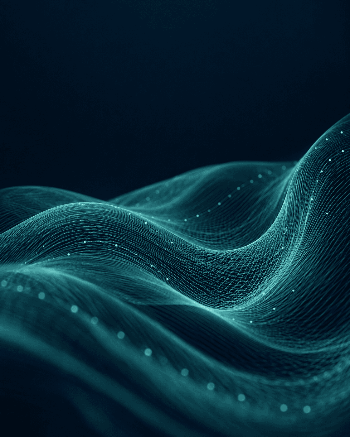 Abstrakte, computergenerierte Illustration eines gewellten Türkis-Musters als Sinnbild für die fraktionierte Lasertechnologie